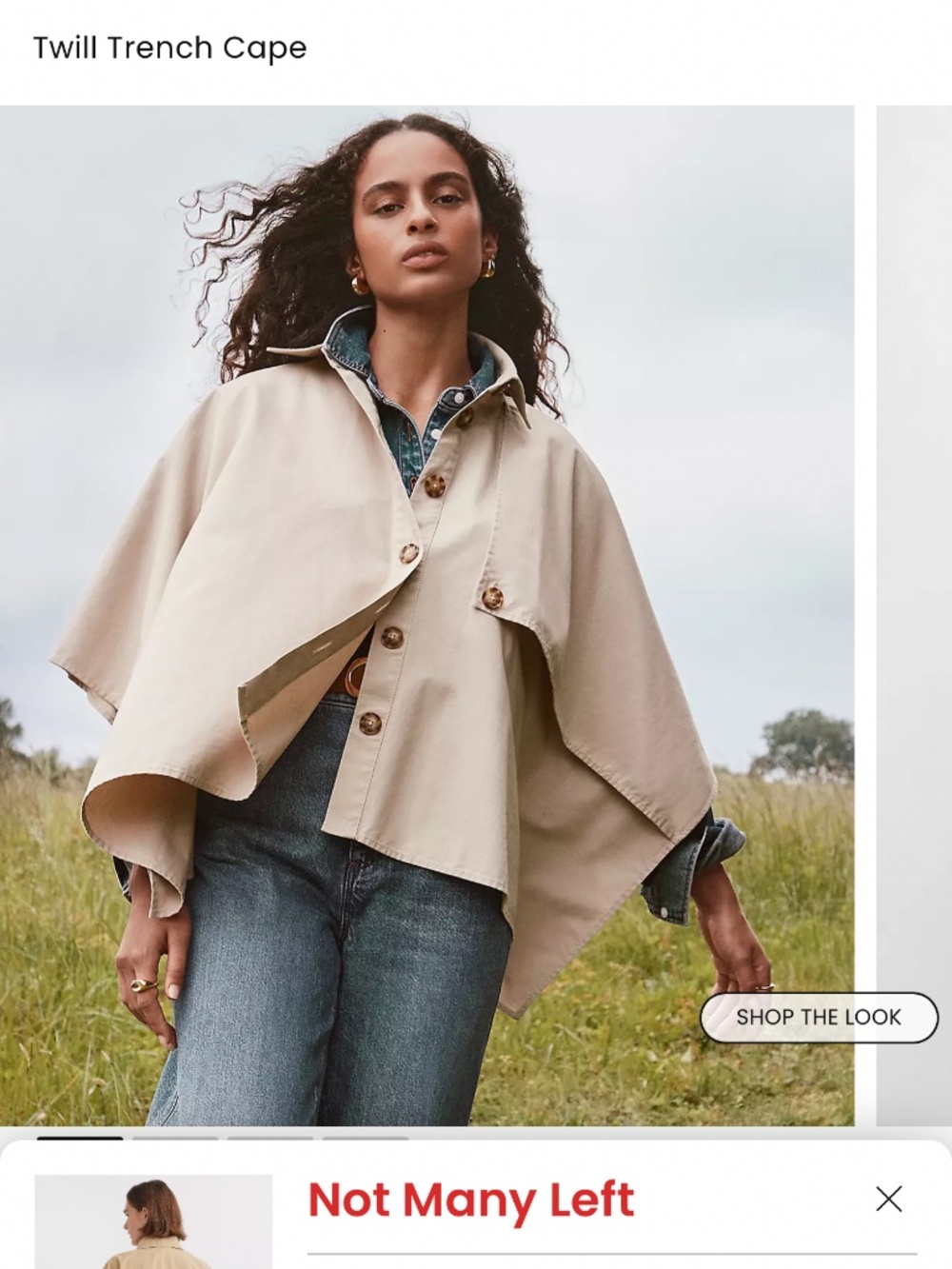 Light weight tan trench cape
